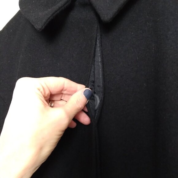 Asos NWT Black ALine Midi Skater Swing Fit & Flair Frock Coat Hidden Buttons S10 - Picture 5 of 16